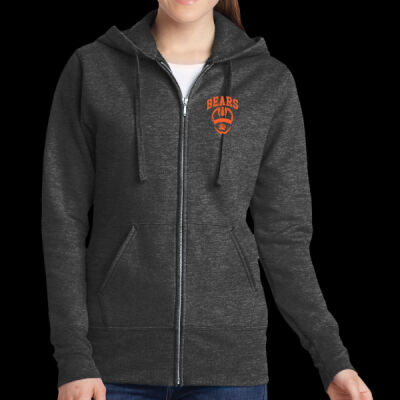 Bears embroidered - Ladies Core Fleece Full Zip Hooded Sweatshirt Thumbnail